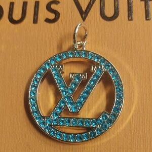 LV Turquoise Crystal Circle Charm Pendant